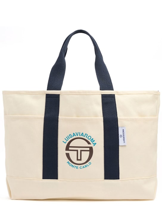 Sergio Tacchini: LVR Tate shopping bag - Gardenia/Navy - men_0 | Luisa Via Roma