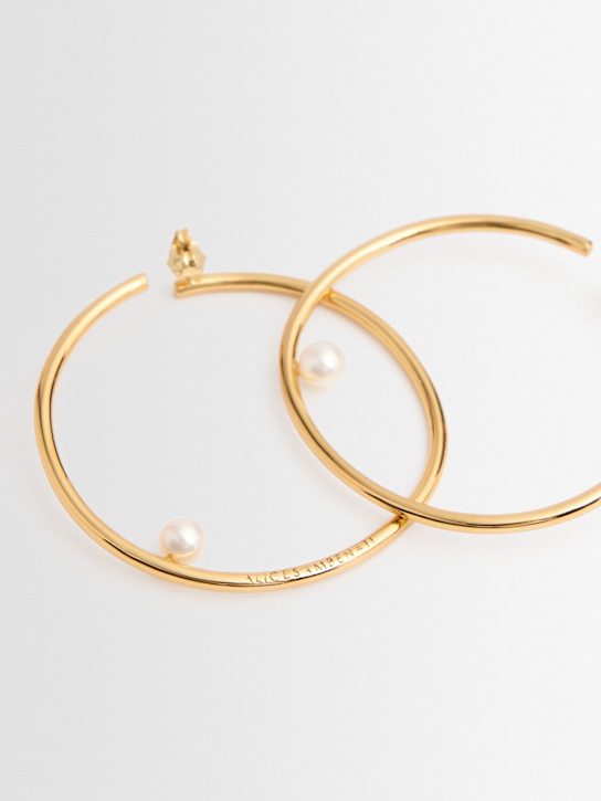 Alice Sambenati: Large Hula Hoop pearl earrings - Gold - women_1 | Luisa Via Roma