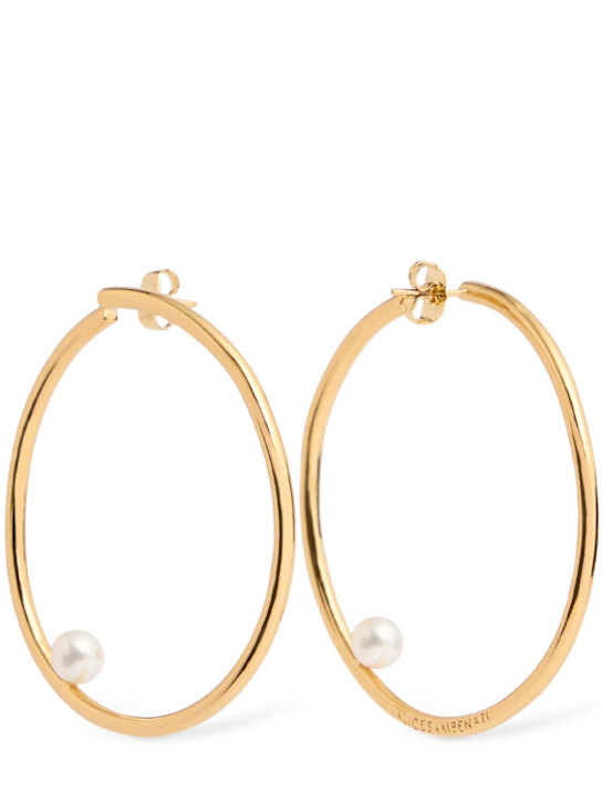 Alice Sambenati: Large Hula Hoop pearl earrings - Gold - women_0 | Luisa Via Roma