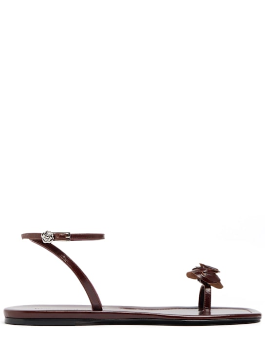Magda Butrym: Rose leather thong sandals - Burgundy - women_0 | Luisa Via Roma