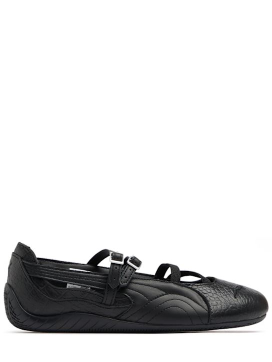 PUMA: Speedcat Ballet croc embossed sneakers - Puma Black - women_0 | Luisa Via Roma