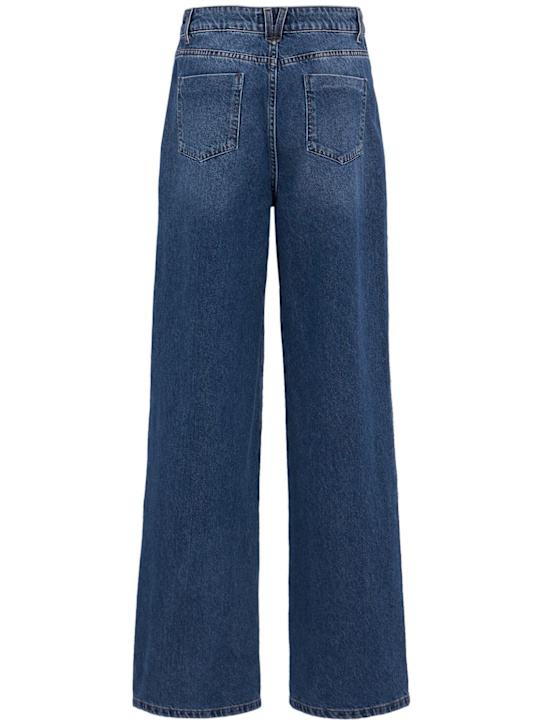 LUISA SPAGNOLI: Appretto wide jeans - 蓝色 - women_0 | Luisa Via Roma
