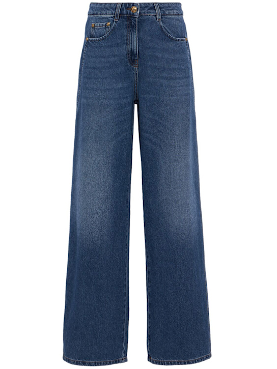 LUISA SPAGNOLI: Appretto wide jeans - 蓝色 - women_1 | Luisa Via Roma