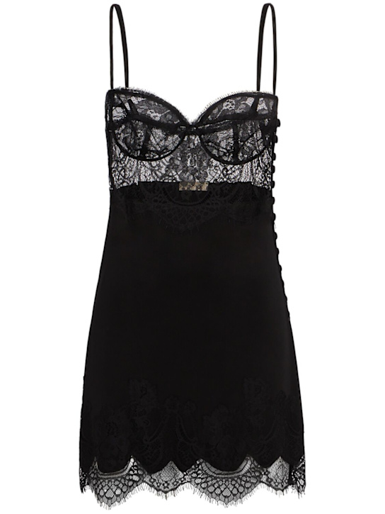 The Mannei: Lace mini dress - 黑色 - women_0 | Luisa Via Roma