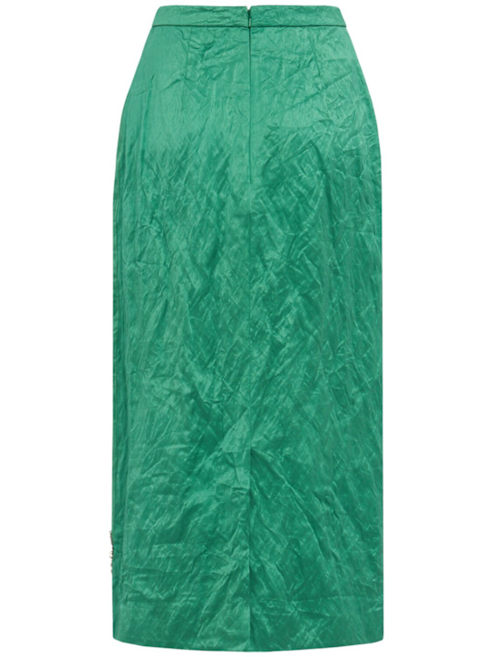 Erdem: Textured satin midi pencil skirt - グリーン/マルチカラー - women_1 | Luisa Via Roma