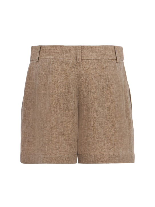 LUISA SPAGNOLI: Alloggio linen shorts - Beige - women_1 | Luisa Via Roma