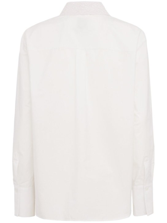 Erdem: Long sleeve cotton poplin shirt - White - women_1 | Luisa Via Roma