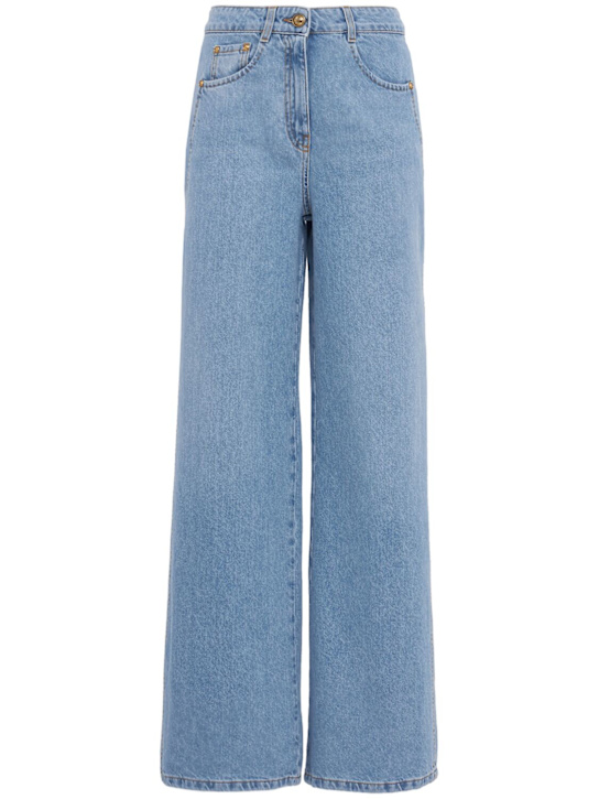 LUISA SPAGNOLI: Appretto baggy jeans - 蓝色 - women_0 | Luisa Via Roma