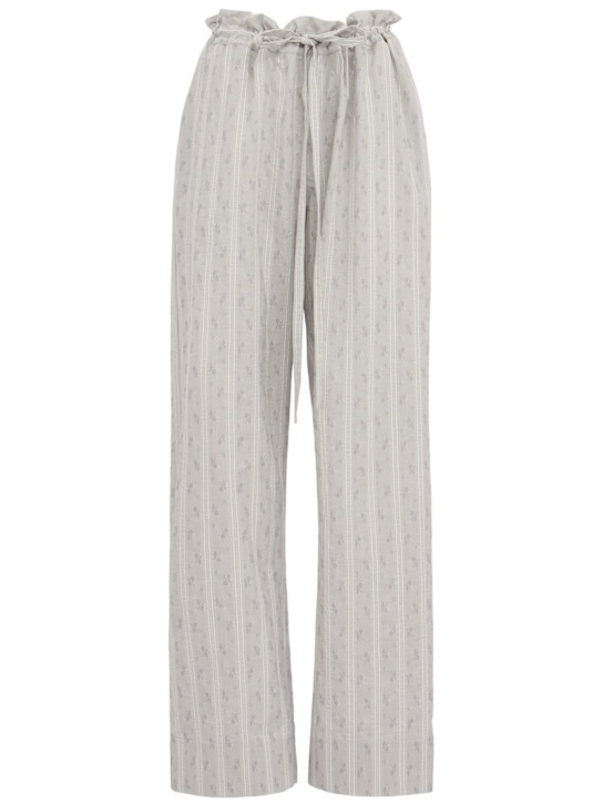Erdem: Ditsy striped cotton pants - 灰色/多色 - women_0 | Luisa Via Roma