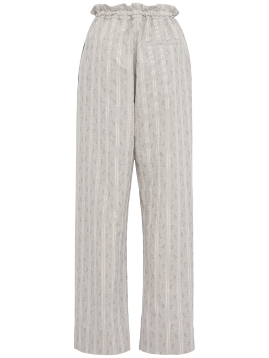 Erdem: Ditsy striped cotton pants - 灰色/多色 - women_1 | Luisa Via Roma