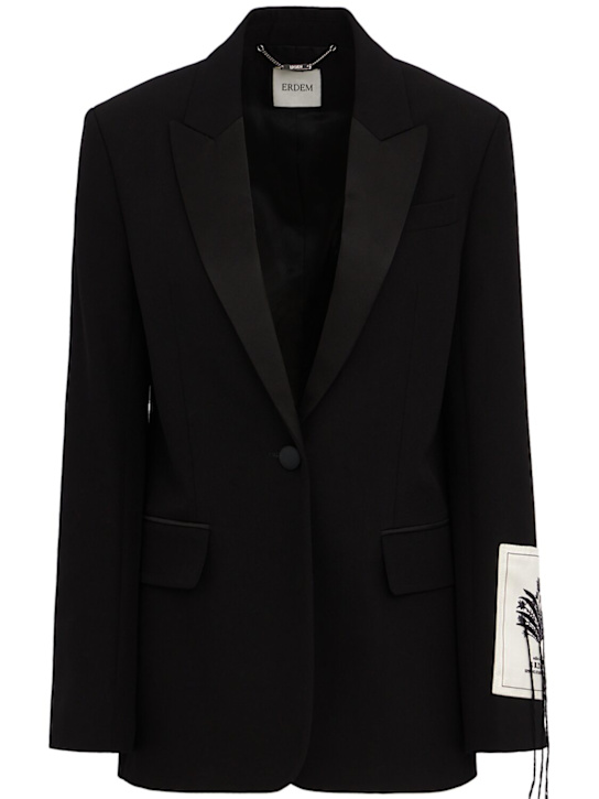 Erdem: Single breast grain de poudre blazer - ブラック - women_0 | Luisa Via Roma