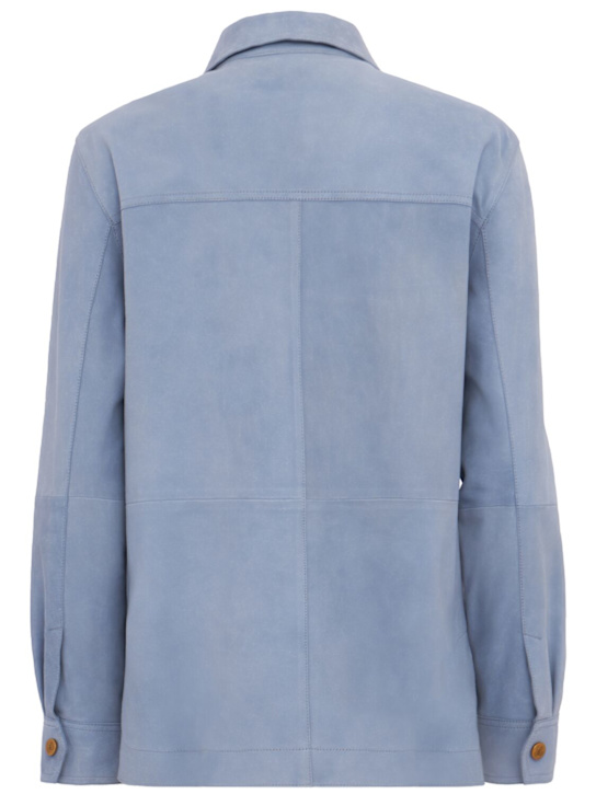 LUISA SPAGNOLI: Varenne suede jacket - 浅蓝色 - women_1 | Luisa Via Roma