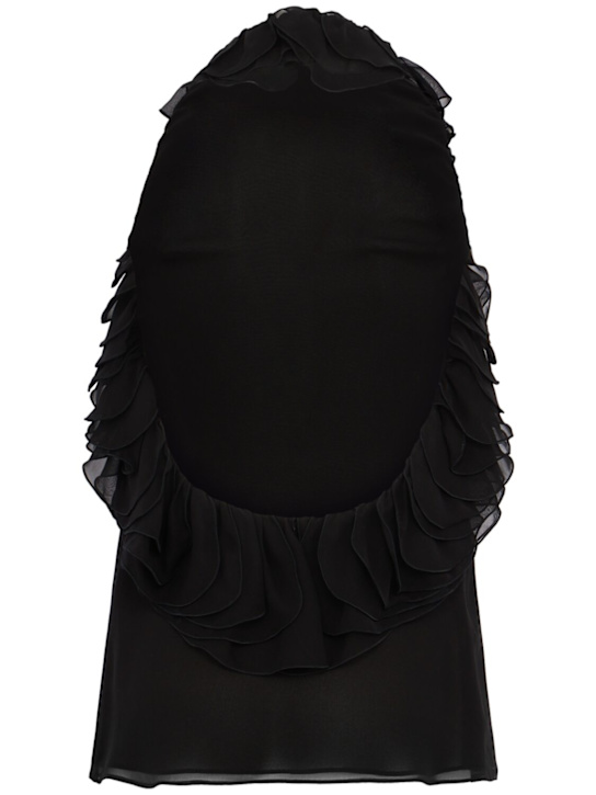 LUISA SPAGNOLI: Benestare sheer silk top - 黑色 - women_1 | Luisa Via Roma