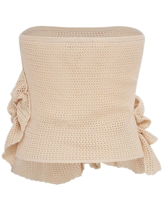 LUISA SPAGNOLI: Celzio strapless top - 奶油色 - women_1 | Luisa Via Roma