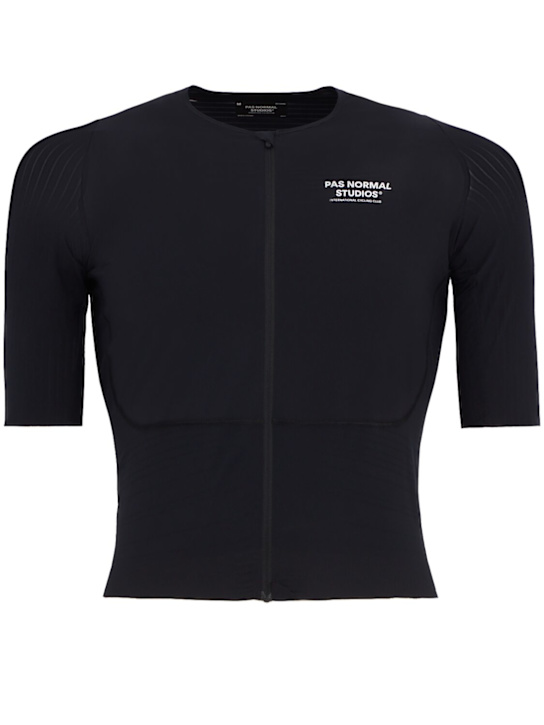 Pas Normal: Mechanic short sleeve jersey t-shirt - ブラック - men_0 | Luisa Via Roma