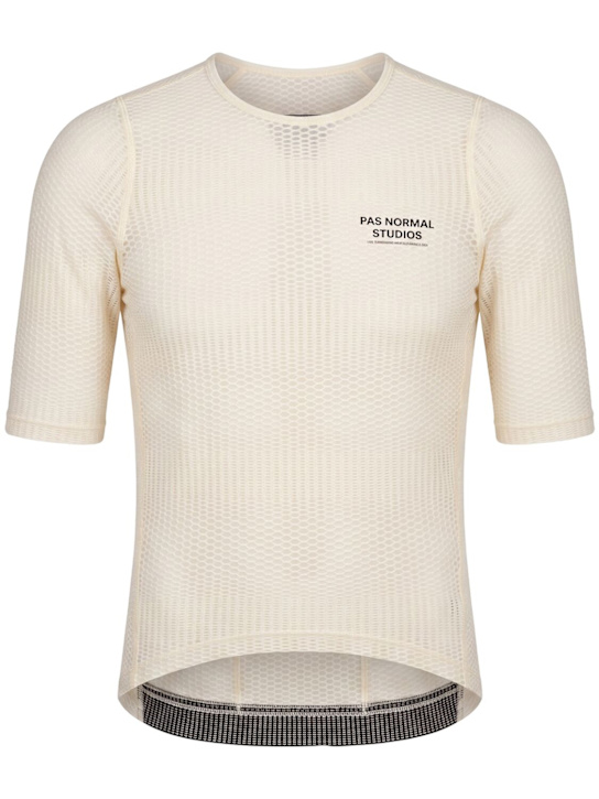 Pas Normal: Zipless jersey t-shirt - Off-White - men_0 | Luisa Via Roma