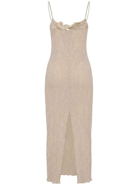 Magda Butrym: Roses midi dress - 米黄色 - women_1 | Luisa Via Roma