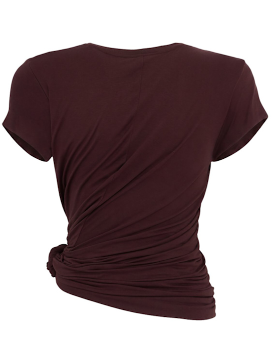 Magda Butrym: 垂褶上衣 - 棕色 - women_1 | Luisa Via Roma