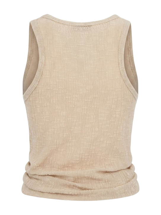 Magda Butrym: 带有玫瑰细节的垂褶上衣 - 米黄色 - women_1 | Luisa Via Roma