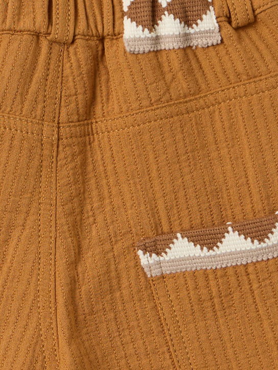 Morning Mess Therapy: Cotton Bermuda shorts - 棕色 - kids-girls_1 | Luisa Via Roma