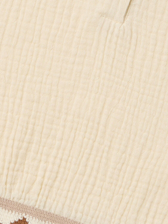 Morning Mess Therapy: Embroidered cotton tank top - 米黄色 - kids-girls_1 | Luisa Via Roma