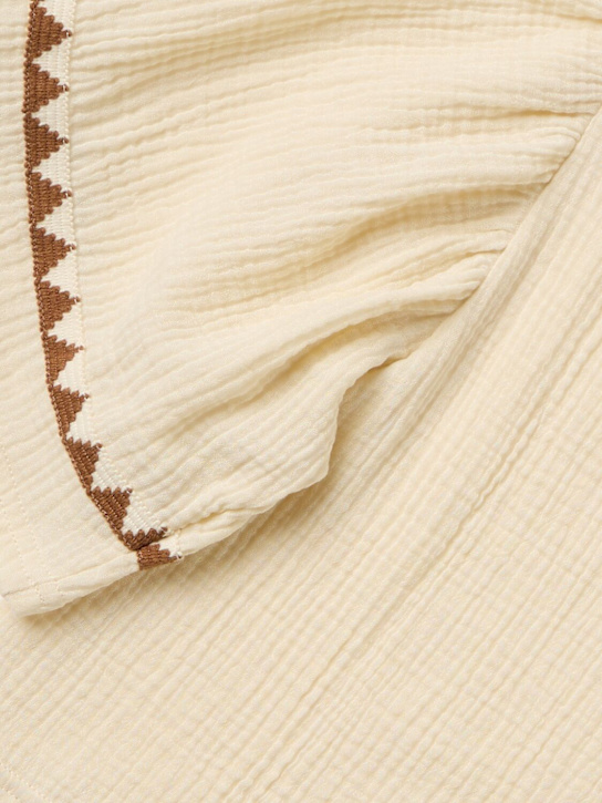 Morning Mess Therapy: Embroidered cotton t-shirt - 米黄色 - kids-girls_1 | Luisa Via Roma