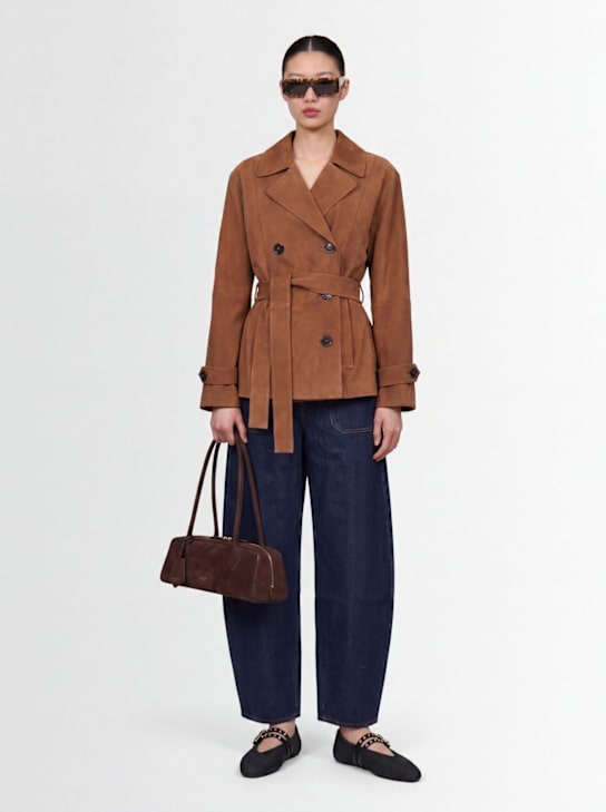 LUISA SPAGNOLI: Velatura suede jacket - 米黄色 - women_1 | Luisa Via Roma