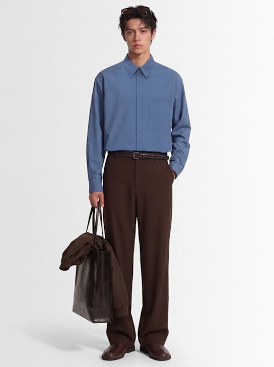 Amomento: Square pocket oversize shirt - Bleu - men_1 | Luisa Via Roma