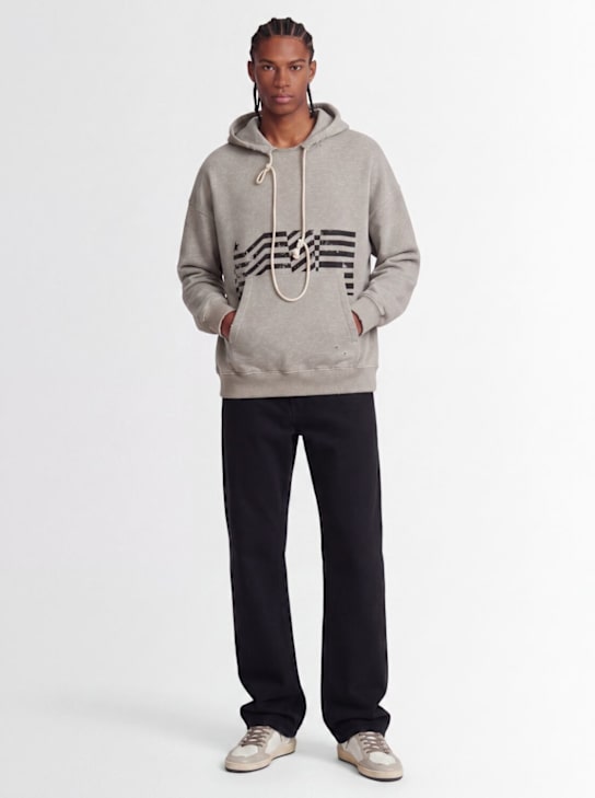 Golden Goose: Journey cotton hoodie - Heather Grey - men_1 | Luisa Via Roma