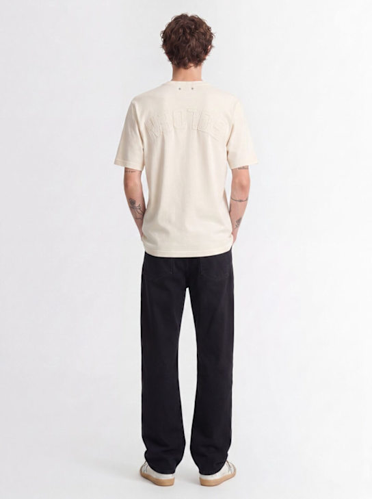 Golden Goose: Relaxed cotton jersey t-shirt - Heritage White - men_1 | Luisa Via Roma