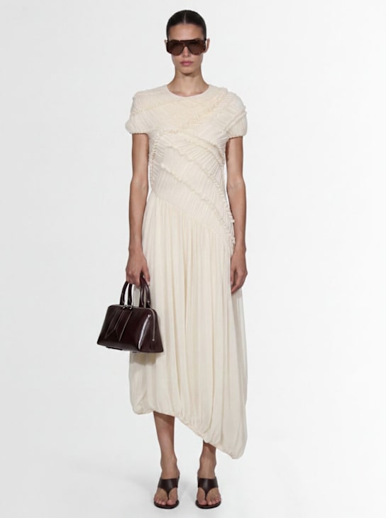 Magda Butrym: Sheer silk long dress - 白色 - women_1 | Luisa Via Roma