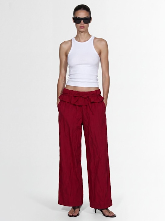 Magda Butrym: Draped wide leg pants - 红色 - women_1 | Luisa Via Roma