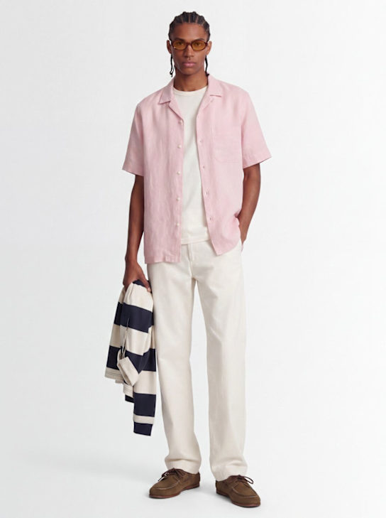 Closed: Short sleeve linen shirt - Quartz Pink - men_1 | Luisa Via Roma
