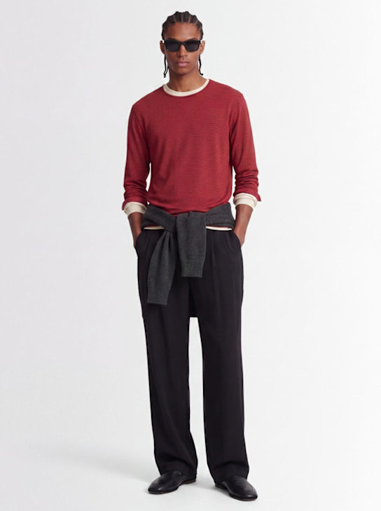 Amomento: Long sleeve boat neck t-shirt - 红色 - men_1 | Luisa Via Roma