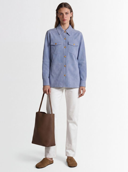 LUISA SPAGNOLI: Varenne suede jacket - 浅蓝色 - women_1 | Luisa Via Roma