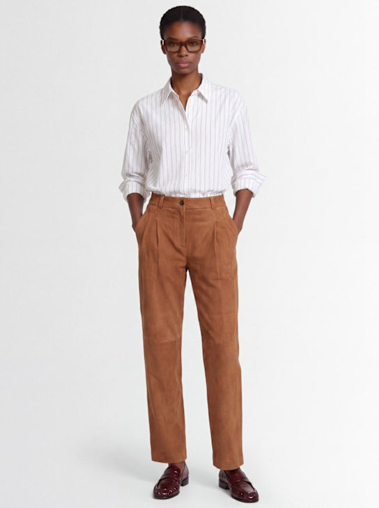 LUISA SPAGNOLI: Alabarda suede pants - Beige - women_1 | Luisa Via Roma