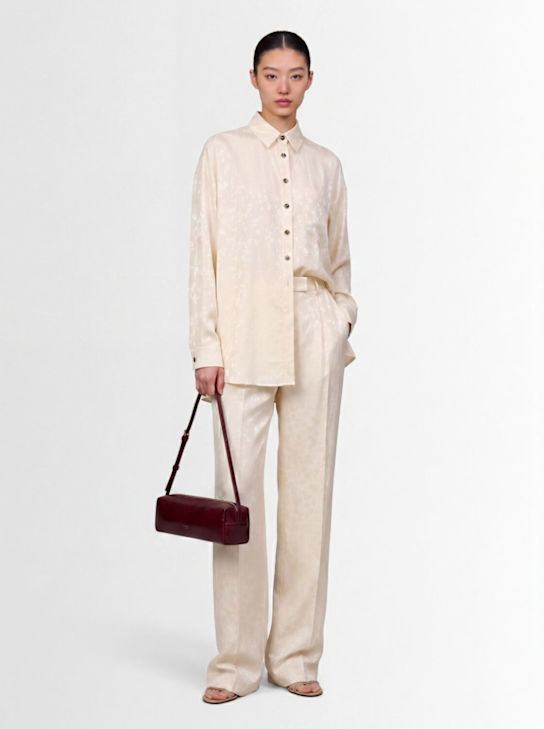 The Mannei: Floral jacquard wide pants - ホワイト - women_1 | Luisa Via Roma