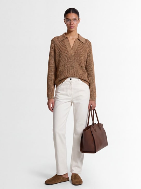 LUISA SPAGNOLI: Zizzania polo sweater - 棕色 - women_1 | Luisa Via Roma