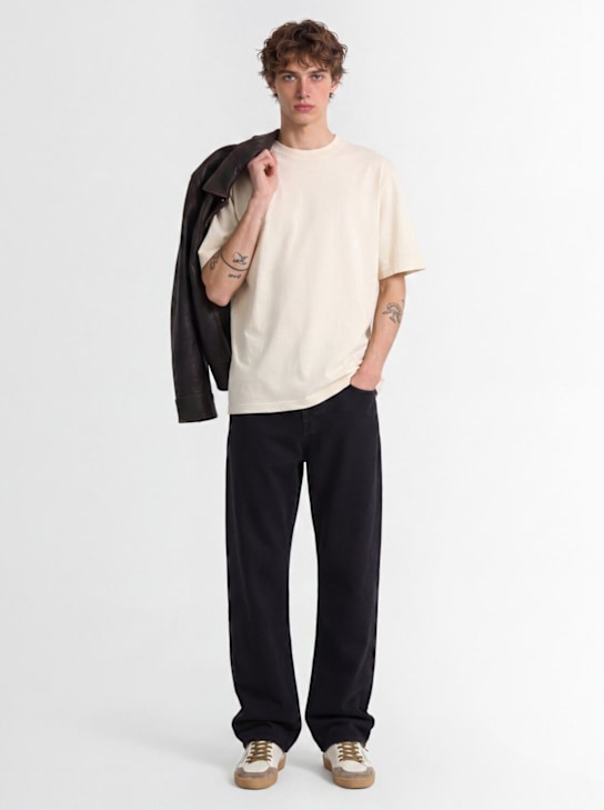 Golden Goose: Golden loose cotton skate jeans - Negro - men_1 | Luisa Via Roma