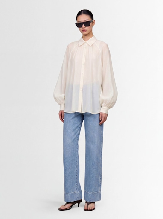 LUISA SPAGNOLI: Bergamina丝质衬衫 - 白色 - women_1 | Luisa Via Roma