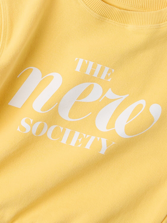 The New Society: Printed cotton sweatshirt - 黄色 - kids-girls_1 | Luisa Via Roma