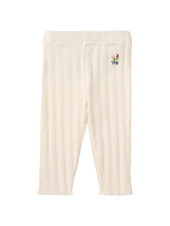 The New Society: Printed cotton blend leggings - ベージュ - kids-girls_0 | Luisa Via Roma