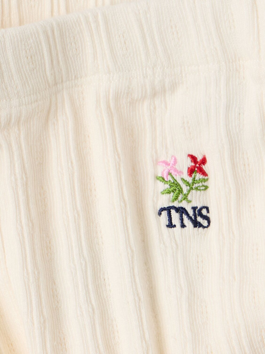 The New Society: Printed cotton blend leggings - ベージュ - kids-girls_1 | Luisa Via Roma