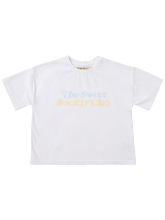 The New Society: Cotton t-shirt - Off White - kids-girls_0 | Luisa Via Roma