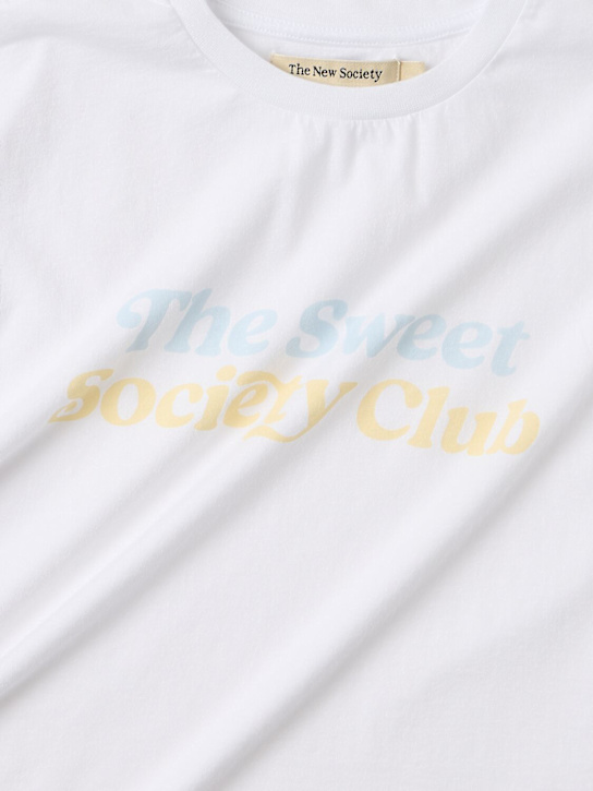 The New Society: Cotton t-shirt - Off White - kids-girls_1 | Luisa Via Roma