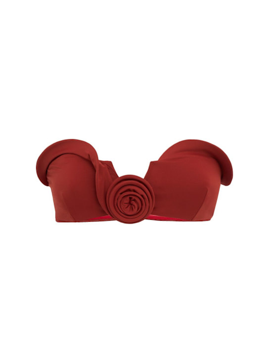Magda Butrym: Rose detail bikini top - 橙色 - women_0 | Luisa Via Roma