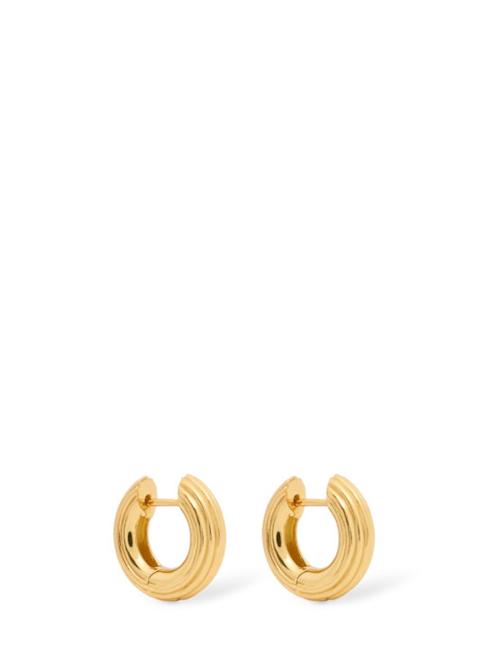 Philippa Studios: Bold grooved small hoop earrings - 金色 - women_0 | Luisa Via Roma