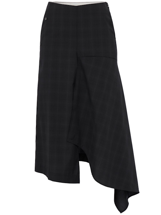 Time: Asymmetrical wool skirt - 炭灰色 - women_0 | Luisa Via Roma