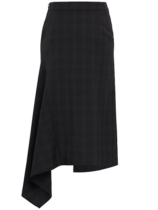 Time: Asymmetrical wool skirt - 炭灰色 - women_1 | Luisa Via Roma