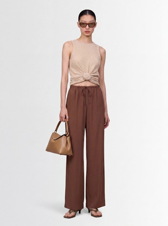Magda Butrym: Draped top w/rose detail - 베이지 - women_1 | Luisa Via Roma
